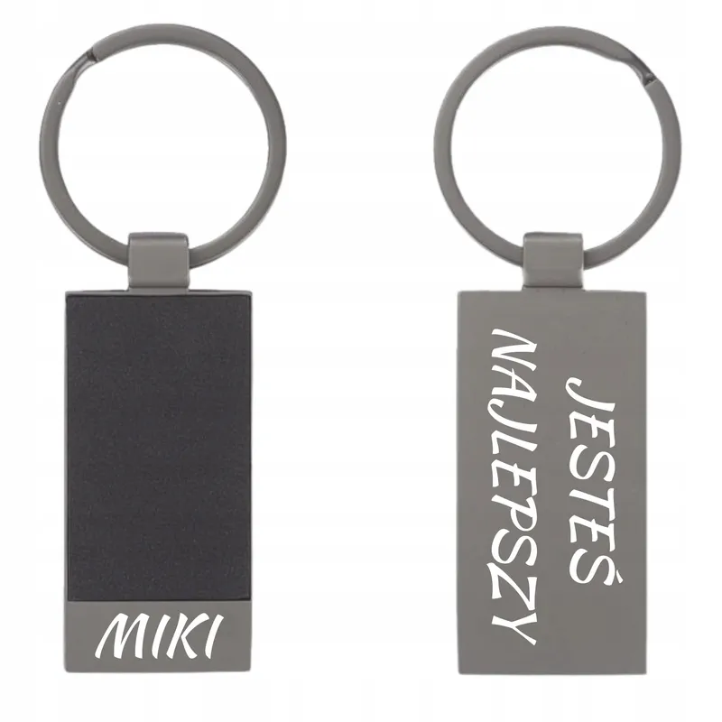 Brelok do kluczy metalowy z grawerem PERSONALIZOWANY WŁASNY NAPIS LOGO