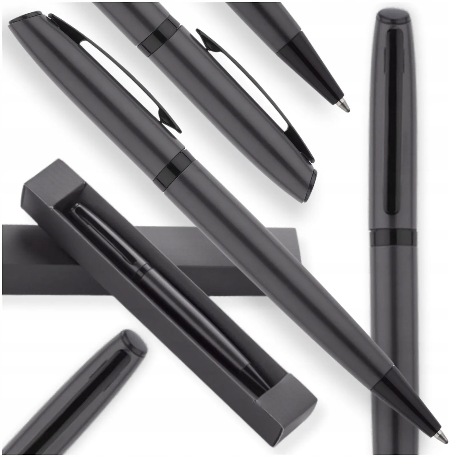Długopis grafit metalowy w eleganckim etui matowy TWIST niebieski wkład