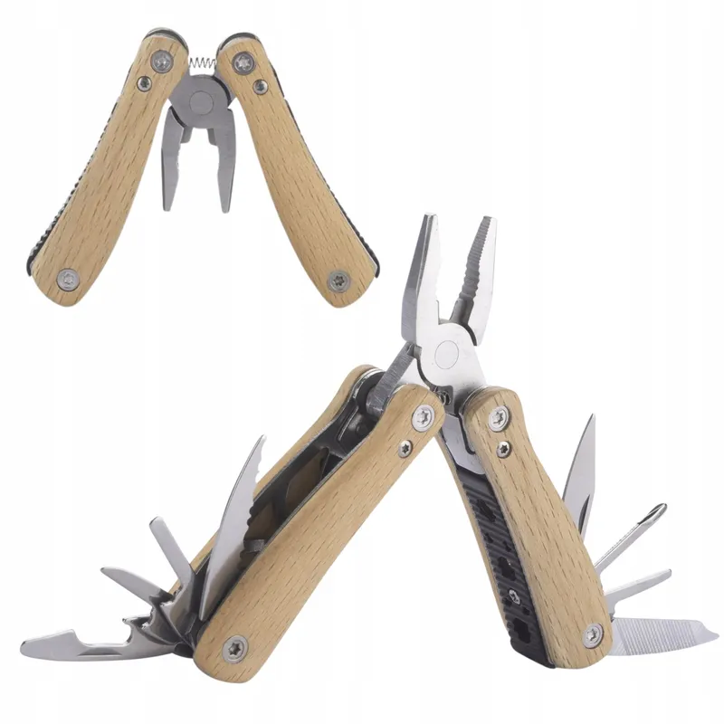 Narzędzie wielofunkcyjne multitool kieszonkowy drewniany