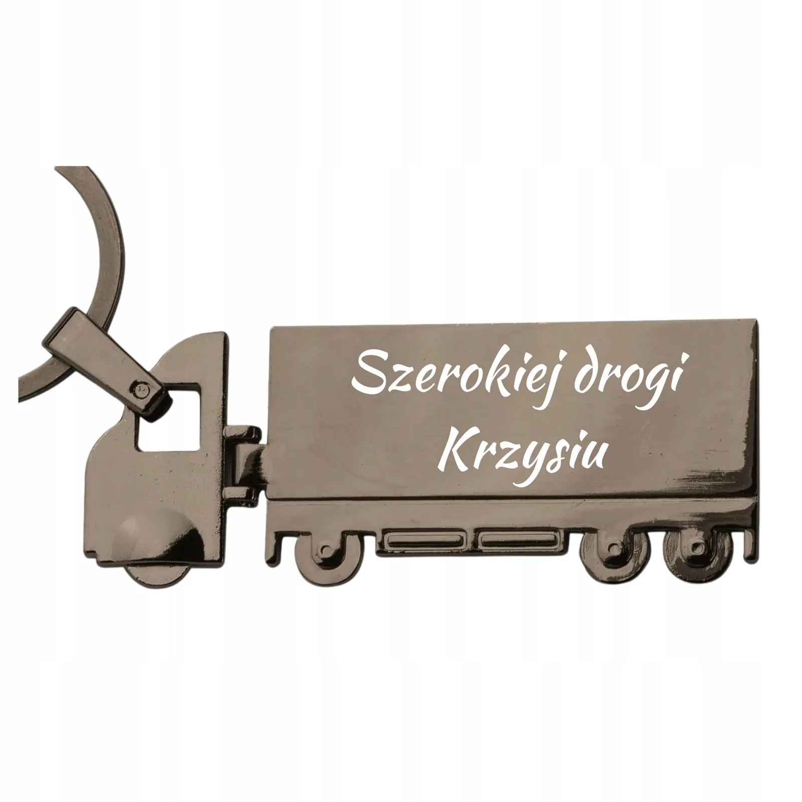 Brelok tir dla kierowcy z grawerem prezent ciężarówka metalowy WŁASNY NAPIS