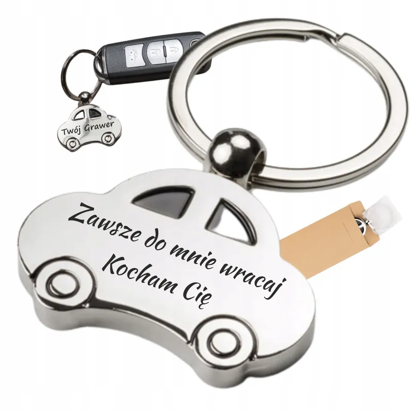 Brelok z grawerem samochód Tato auto prezent na Dzień Ojca metalowy