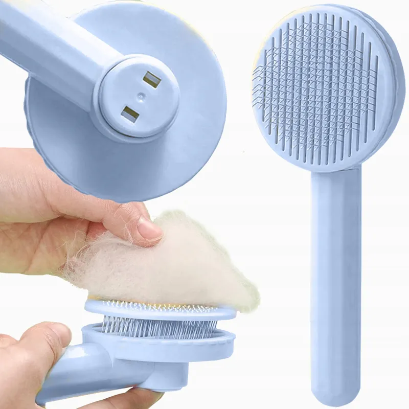 SZCZOTKA SAMOCZYSZCZĄCA DO SIERŚCI DLA PSA KOTA ERGONOMICZNA GRZEBIEŃ