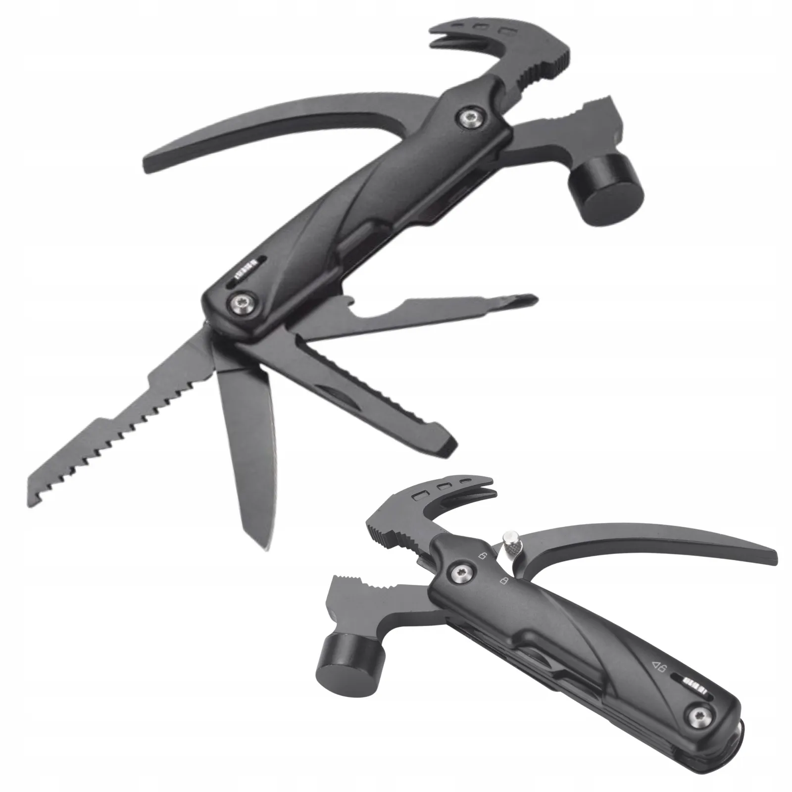 Multitool narzędzie wielofunkcyjne młotek scyzoryk survival czarny