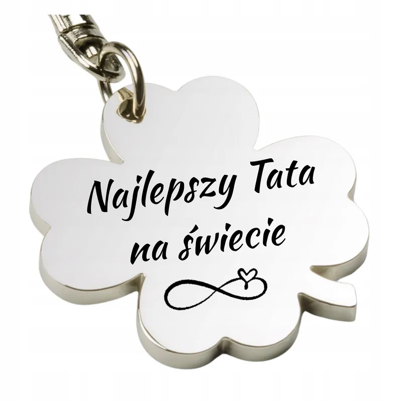 Brelok na dzień ojca koniczynka z grawerem najlepszy tata na świecie